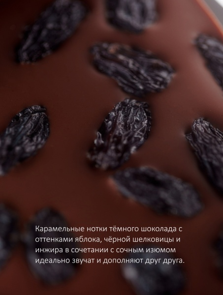 Темный шоколад 66% с изюмом из какао-бобов Венесуэла 