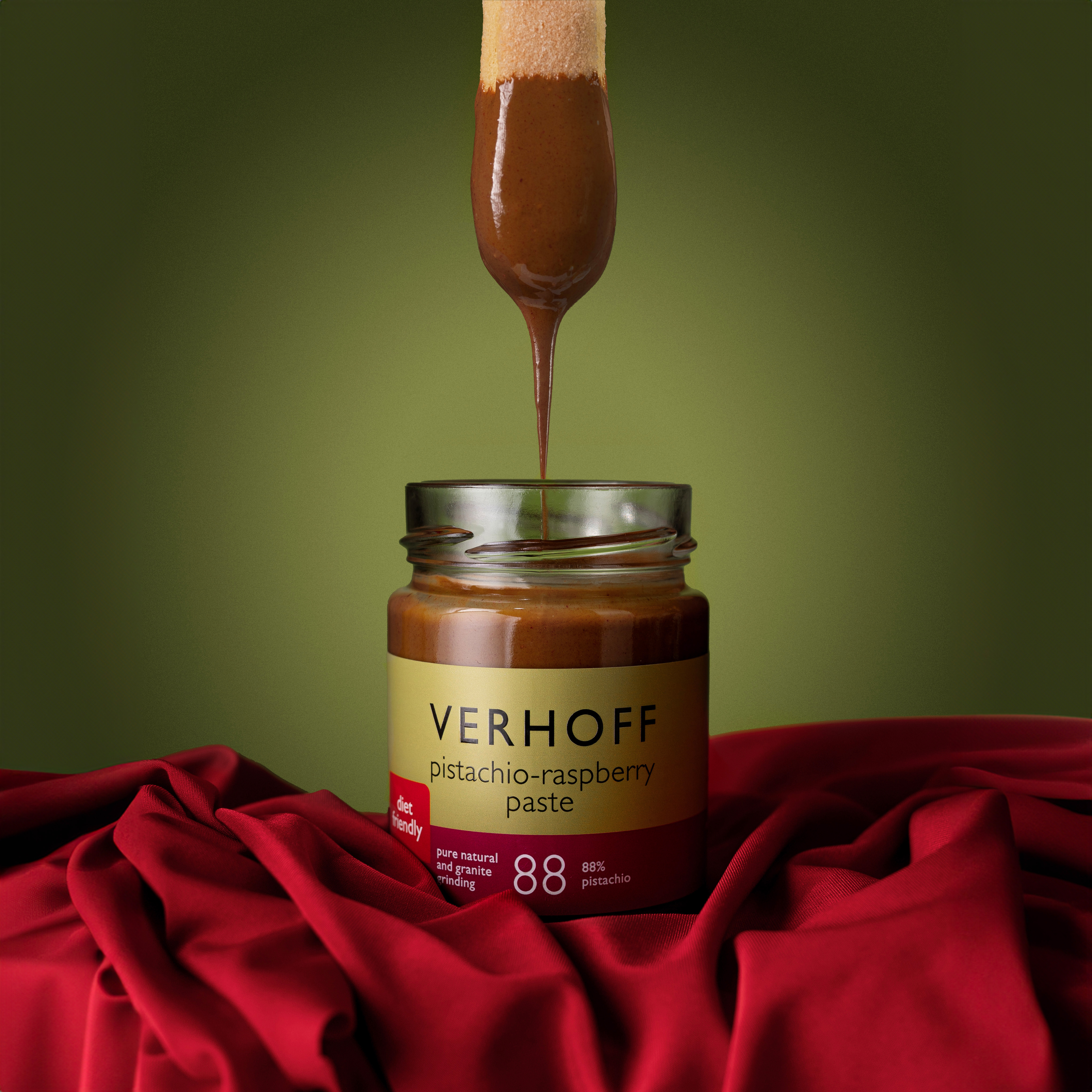 Ореховая фисташковая паста с малиной без белого сахара купить в интернет-магазине VERHOFF